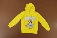Kids US Size 4 Bright Yellow Bluey Graphic Long Sleeve Pullover Hoodie New