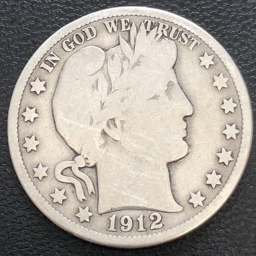 1912 S Barber Half Dollar 50c Circulated #34235