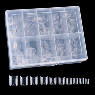 Acrylic Nail Tips 500Pcs Short French Artificial Square False Tip for Clear