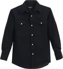 Men's Western Shirt Long Sleeve Solid Pearl Snaps