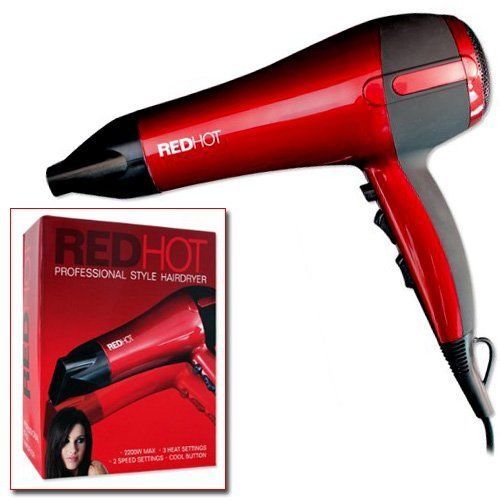 Red Hot Salon Professional Style Hair Dryer 2200W Nozzle Concentrator Hairdryer - Picture 2 of 4