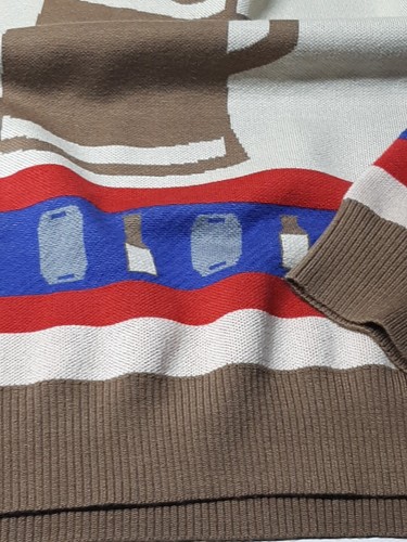 Fun.com All I Want For Christmas Is Beer Ugly Sweater Sz L All Around Print - Picture 4 of 9