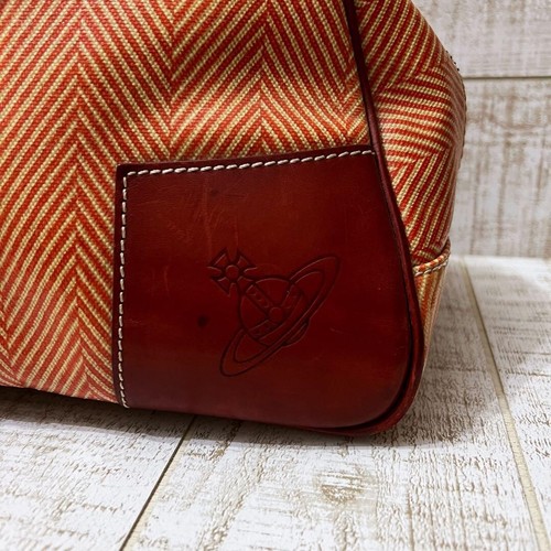 Bolso Vivienne Westwood Boston vinilo naranja vintage para mujer de Japón - Imagen 6 de 7