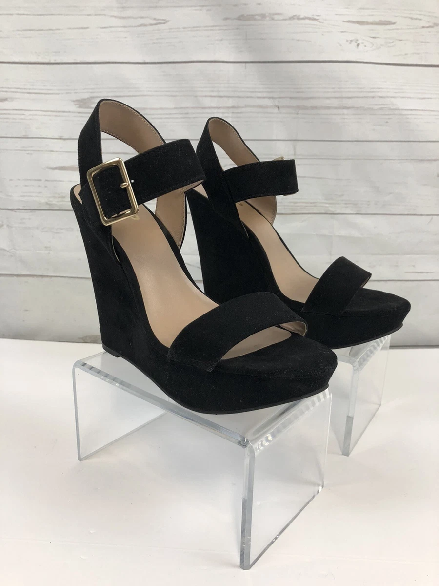 Ladies black wedges size 6 sale