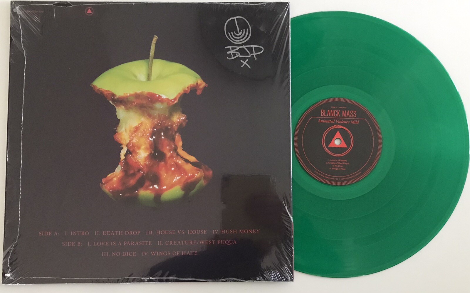 *SIGNED*  BLANCK MASS - ANIMATED VIOLENCE MILD, LIMITED EDITION GREEN VINYL LP