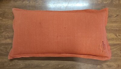 Lauren Ralph Lauren LRL Monogram Burnt Orange Rectangular Throw Pillows 