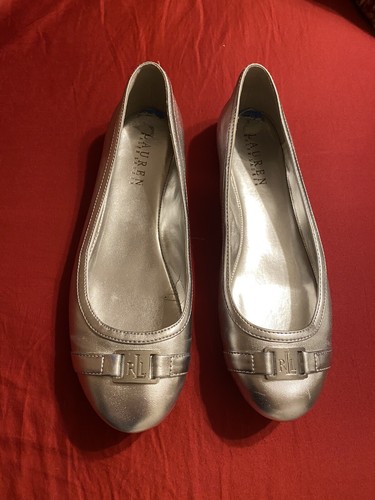 RALPH LAUREN Silver Ballet Flats 7.5 M 