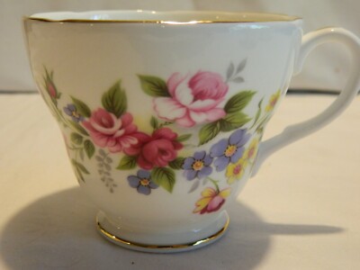 D-20 COLORFUL VINTAGE DUCHESS FLORAL BONE CHINA COFFEE CUP ENGLAND