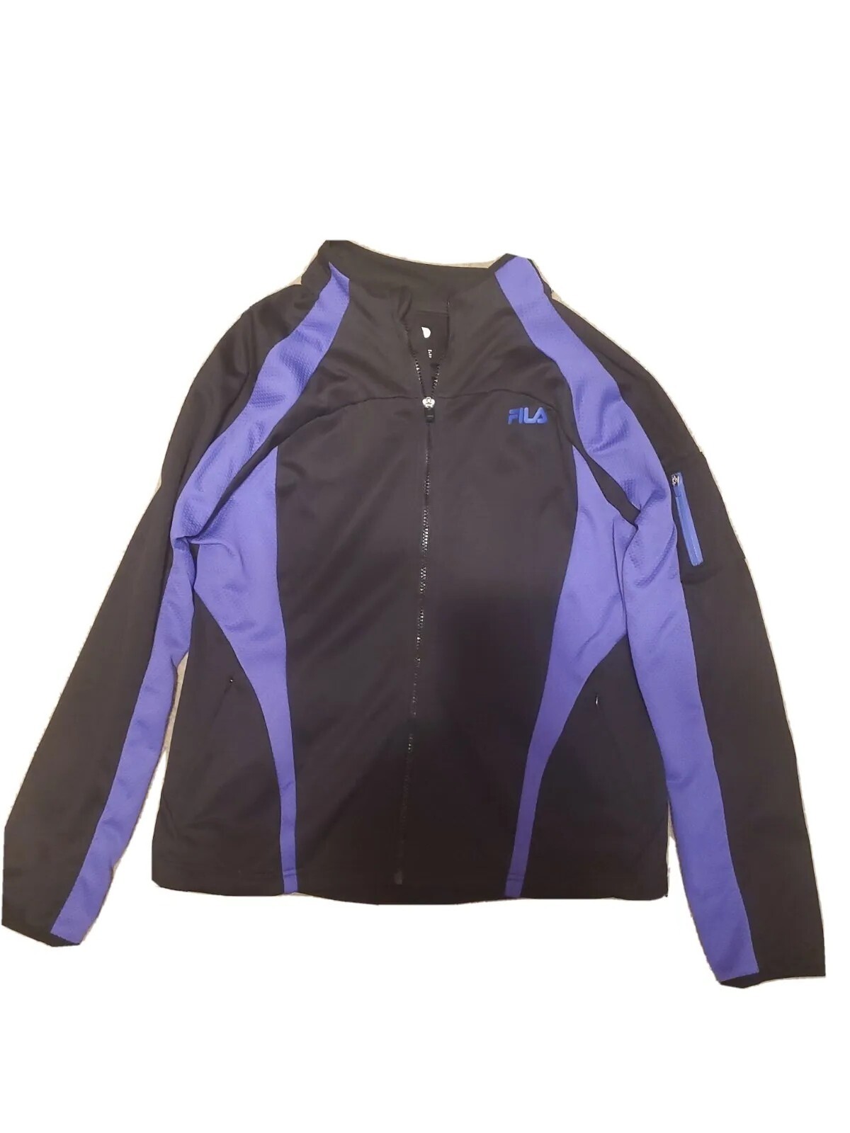 Giacca Fila donna media nera viola full zip allenamento atletico corsa attiva