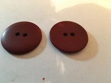 10 PC. PKG. NEW 1 1/8 INCH DULL/MATTE FINISH REDDISH  BROWN]  BUTTONS