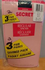 Vintage Pantyhose Secret Regular 2 Pairs Pack Color Black One Size B006D