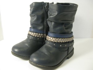navy blue biker boots