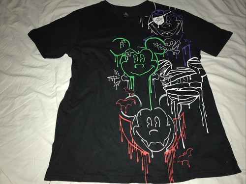 Disney Mickey Halloween Sz L Graffiti T 