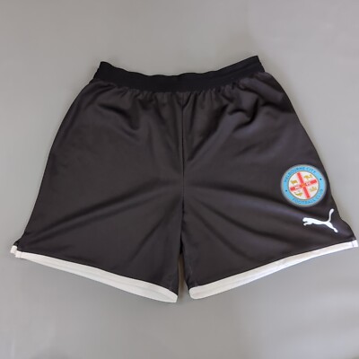 Melbourne City FC Puma Football Shorts Mens Small Black Soccer