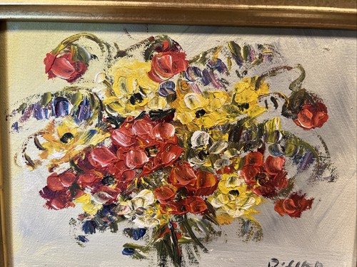 Ritter, Impressionist Modern Floral Helle Farben Mid Century Gemälde Vintage - Bild 2 von 9