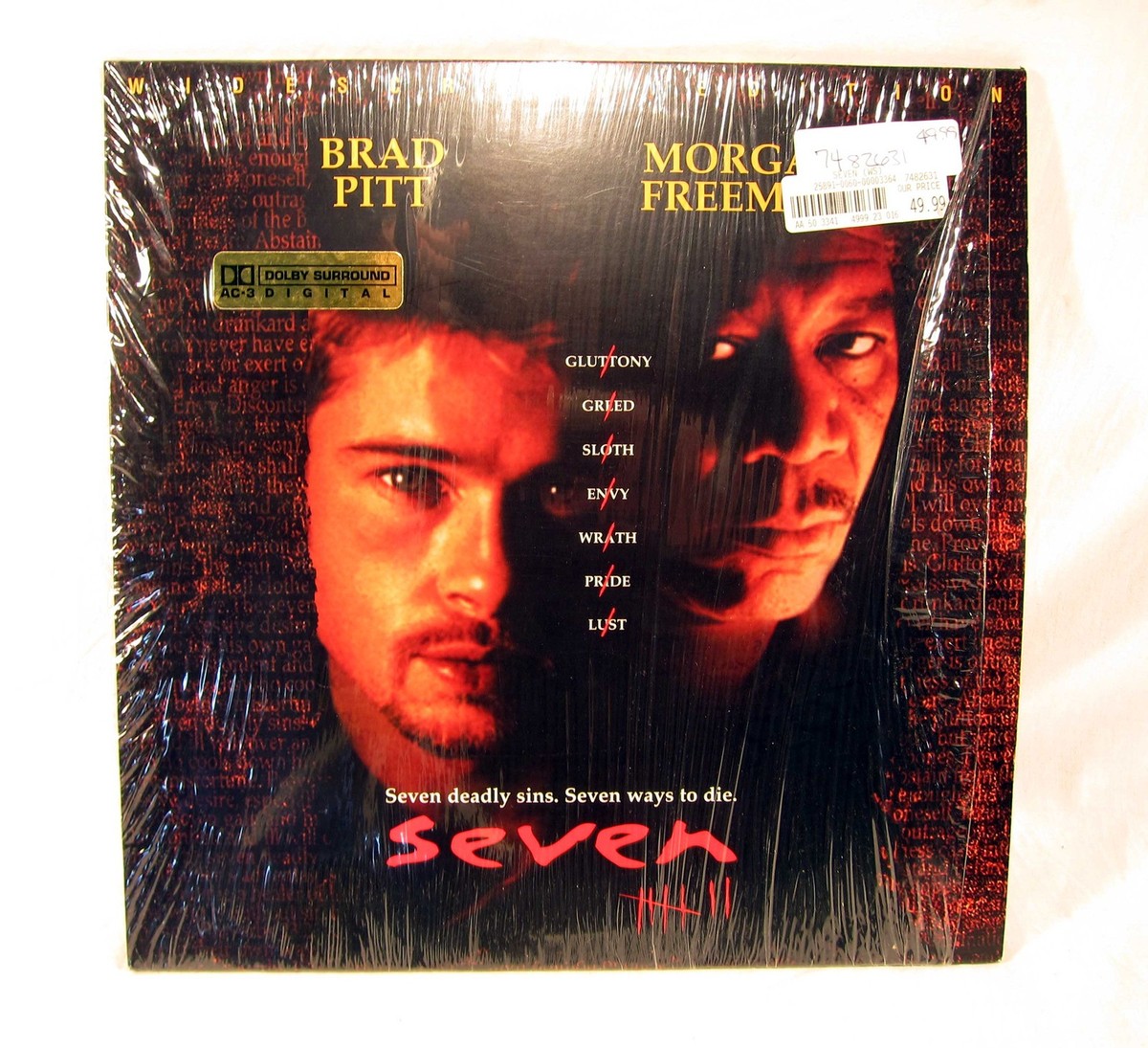 Seven Laser Disc Brad Pitt Morgan Freeman Laserdisc Deadly Sins