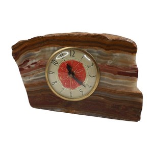 True Vintage Agate Stone Mantle Clock