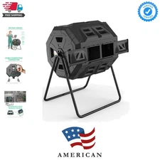 New 2021 43 Gallon Tumbling Compost Bin with Galvanized Steel & Thermometer