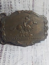 Vintage Wells Fargo Pony Express E Gaylord Mass Buckle Made In England (Brass)