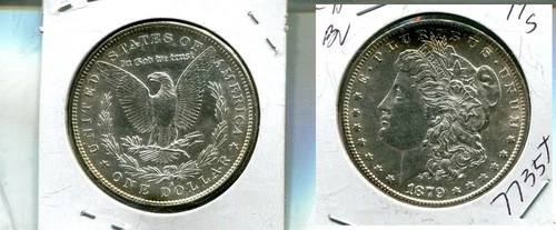1879 S MORGAN SILVER DOLLAR CH BU TONED 7735T