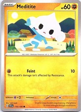 Meditite Scarlet & Violet 110/198 Common Pokemon Near Mint Pokemon Card