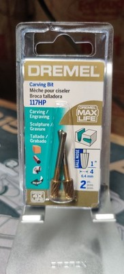 BRAND NEW!! 2 Piece Dremel Max Life 1/4'' Rotary Carving Bit  117HP