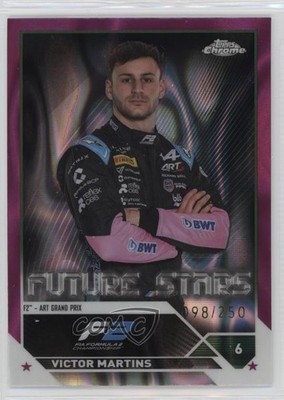 2023 Chrome Formula 1 F2 Drivers Fuchsia Lava Refractor /250 Victor Martins d4e