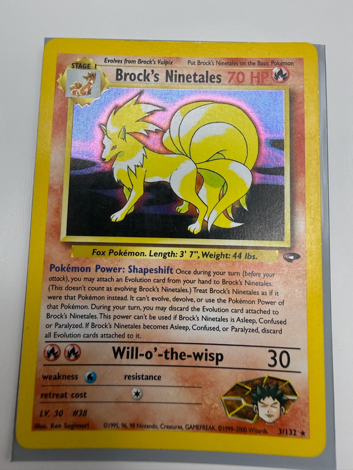 Pokemon TCG Brock's Ninetales 3/132 Gym Challenge Holo Rare Unlimited (MP/LP)