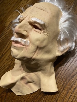 Creepy Old Man Mask Pull Over Full Head Rubber Costume Disguise