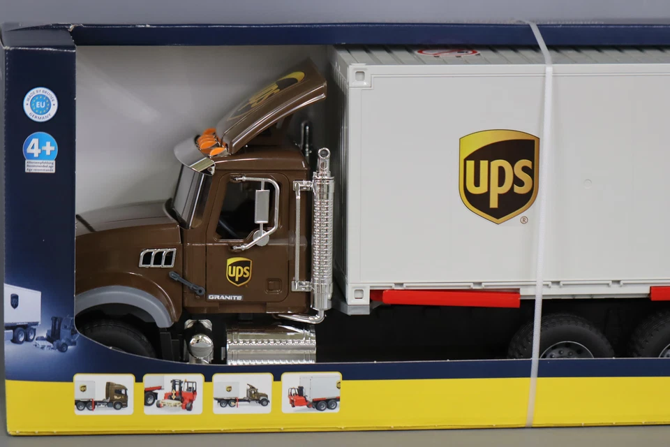 Camión logístico Bruder - MACK Granite UPS con carretilla elevadora Foto 4 de 4