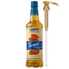 Torani Zero Sugar Puremade Syrup, Toffee Nut Flavoring for Drinks, Pump