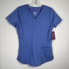 NWT Purple Label Healing Hands Women's Jane Scrub Top Light Blue XS 2167 Chrty