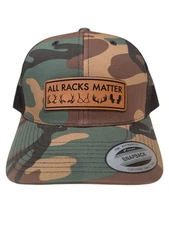 All Racks Matter, Deer Hunter, Elk,  Yupoong 6606 Woodland Funny Trucker Hat USA