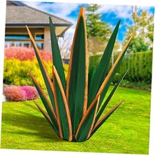Large Tequila Rustic Sculpture, Rustic Metal Plants for Outdoor Dark Green - L