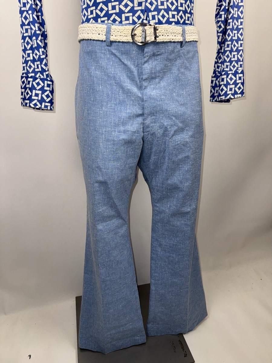 【VINTAGE】 70s flare slacks ベルボトム Vintage 70s Disco Pants Metallic Bell Bottom Flare High