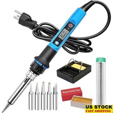 80W Digital Soldering Iron Adjustable Temp LCD Display Portable Electronics Tool