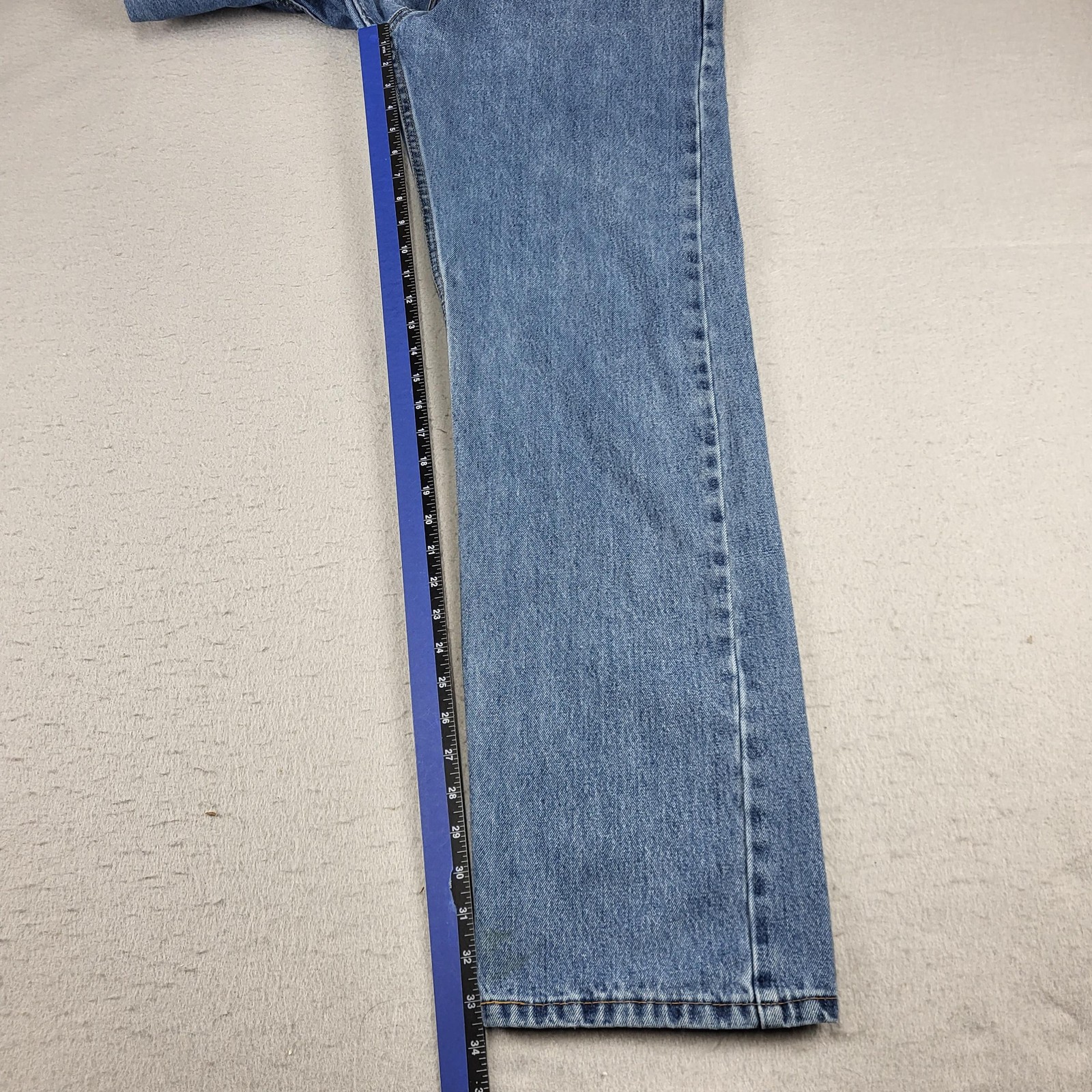 Levis 505 Jeans Mens 38x33 Blue Medium Wash Straight 100% Cotton Tag 38x34 thumbnail 9