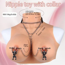 Nipple Clamps Stimulation With Metal Chain Necklace BDSM Wearable Bra For Women