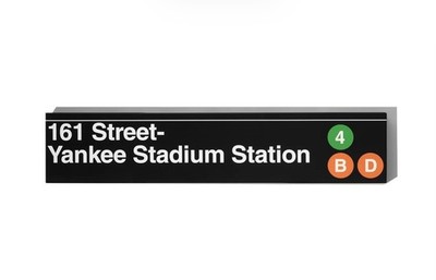 MTA Yankee Stadium Metal Subway Sign NY Yankees Collectible