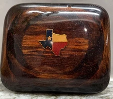 Vintage TEXAS LONE STAR STATE Belt Buckle Wood & Bakelite Art Deco R27