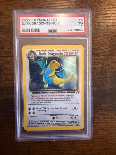 Dark Dragonite Holo 5/82 Pokemon Team Rocket (2000) PSA 7