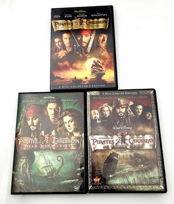 Pirates of the Caribbean Lot of 3 DVD's