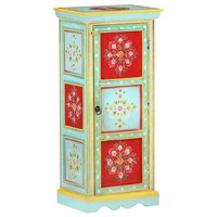 Highboard Handbemalt 40X30X90 Cm Mango Massivholz