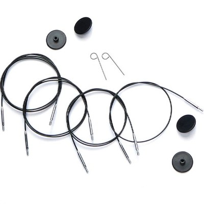 KnitPro Cable: 360° Swivel: Interchangeable: Black: 56cm