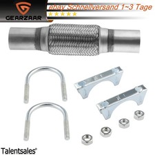 Flexrohr Auspuff + 2x Schellen Ø45 für Ford Edelstahl 1x Universal Satz