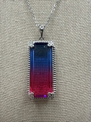 Bella Luce Esotica Party Colored Tourmaline & Diamond Simulant 925 Necklace 26 