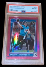 Trevor Lawrence 2021 Donruss Optic Pink Rookie Card PSA 8. rookie card picture