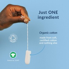 Tampony z bawełny organicznej Natracare | Regularny pakiet chłonny 20 szt.