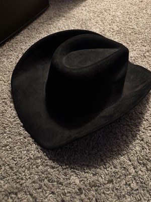 Black Western Cowboy Hat with Silver Rhinestone Star Embellishments