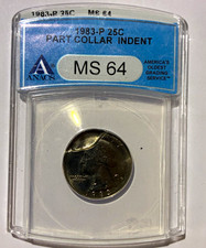 1983-P Washington Quarter 25C Philadelphia ANACS MS64 Part Collar Indent